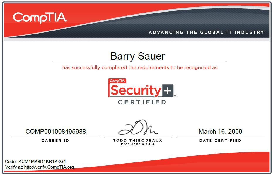 CompTia Security Plus